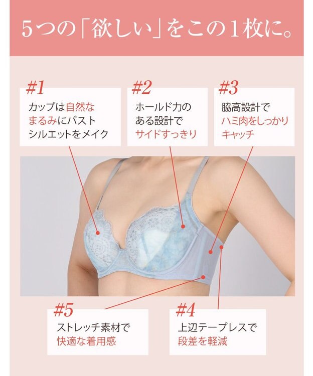 Wing ブラジャー これ1枚できれいシルエット 脇高設計 脇から背中すっきり 【スタイルアップブラ】 ブラ KB2900 ウイング／ワコール ブルー