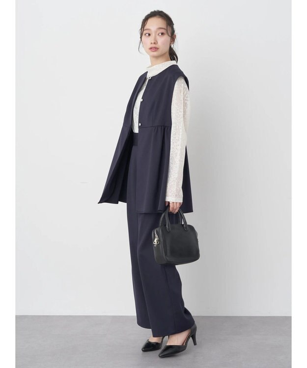 earth music&ecology ペプラムジレ Navy