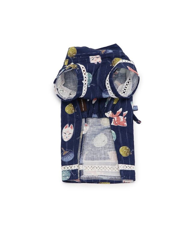 PET PARADISE ペットパラダイス 接触冷感 背中開き 甚平 《縁日柄》　小型犬 縁日柄