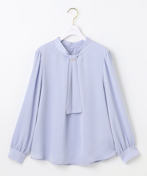 ANY SIS 【洗える】4WAYボウタイ ブラウス ライトブルー