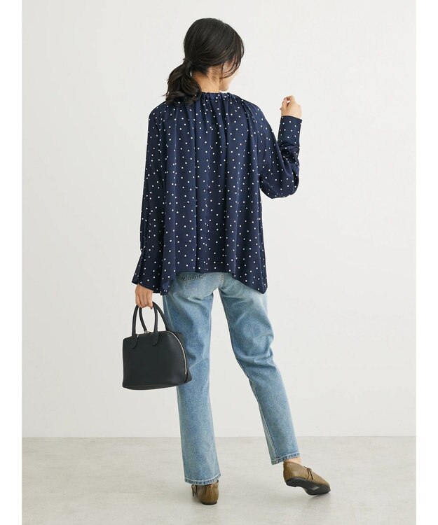 Green Parks Ｂ．ドットリボンブラウス Navy