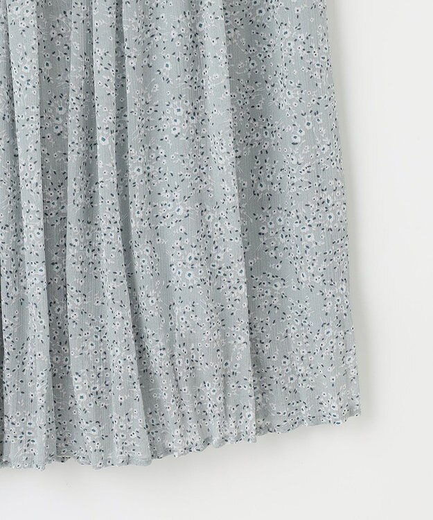 ANY SIS 【洗える】クリスタルプリーツフラワー スカート ミント系