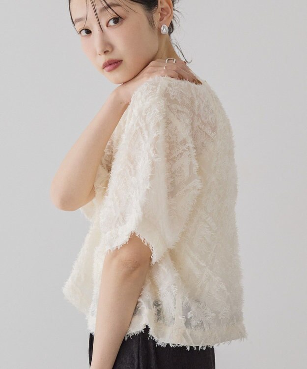 AMERICAN HOLIC フリンジジャガードブラウス Ivory