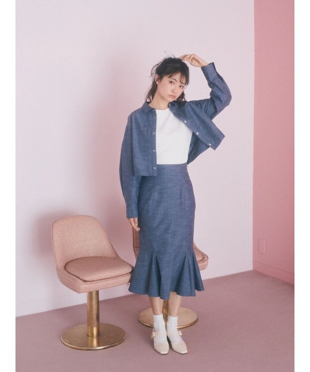 earth music&ecology 切り替えマーメイドスカート Dark Blue