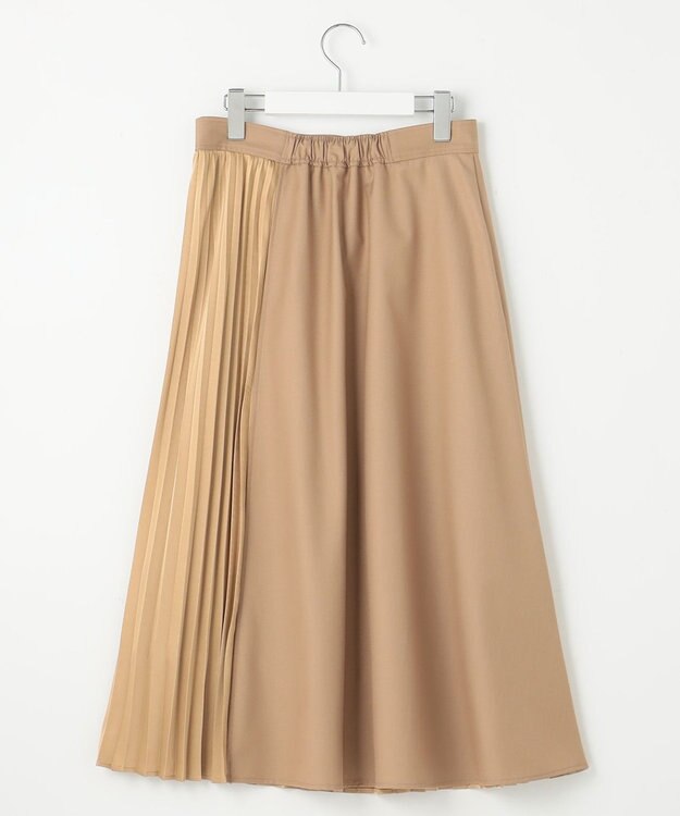 Feroux 【洗える】プリーツコンビ スカート ベージュ系