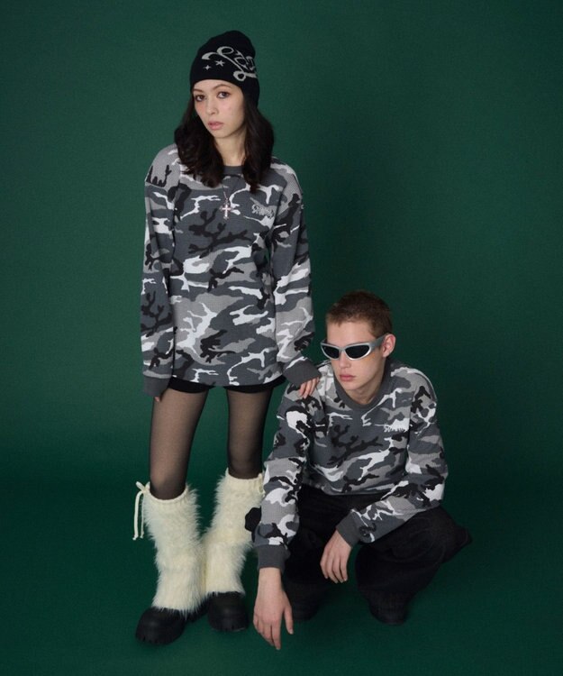 WEGO 【ユニセックス着用ITEM】ワッフルロゴT（長袖） 柄1