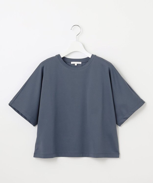 自由区 【洗える】ハイカウントクロップド丈 カットソー [新色]インク