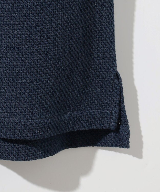 JOSEPH ABBOUD 【JAPANファブリック・ストレッチ】ラッセルメッシュ 半袖シャツ ネイビー系