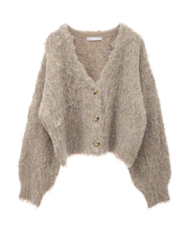 Green Parks armonia．シャギーショートカーディガン Beige
