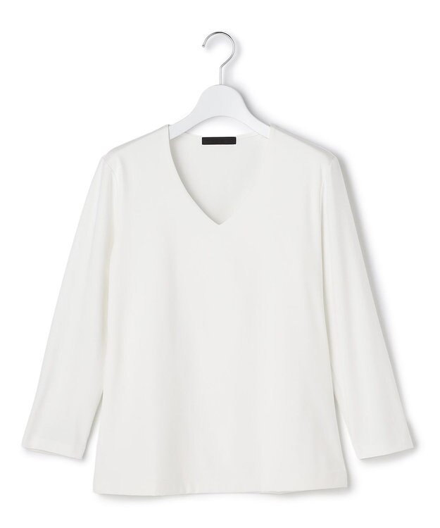 ICB L 【速乾・UVケア・接触冷感・洗える】 スーペリアジャージー Vネックカットソー オフホワイト系