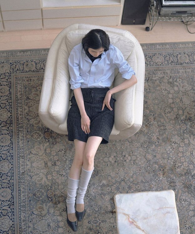 TRICOTE ギャザールーズハイソックス 94L.GRAY