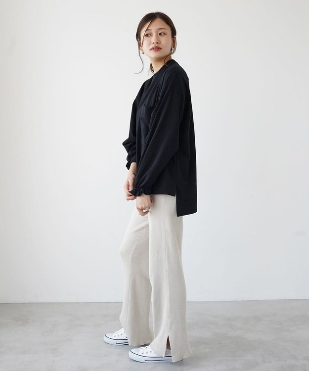 HAAG スマイルコットン LONG SLEEVE SHIRTS カットソー ブラック