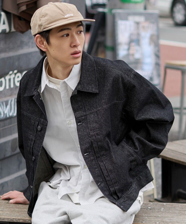 WEGO 【ユニセックス着用ITEM】リジットデニムジャケット デニムブラック