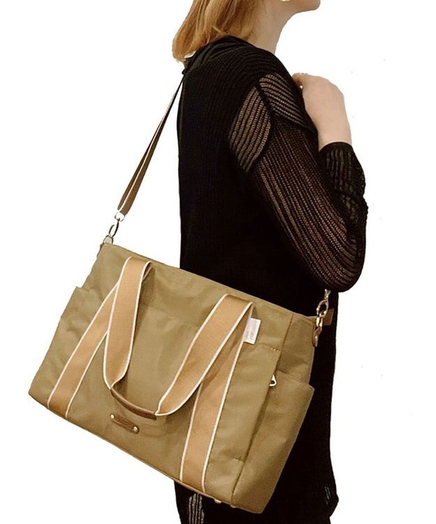 ROOTOTE 1478【撥水・A4サイズ収納】LT.アーキャトル.7ポケッツ-テープ-A 02：ベージュ