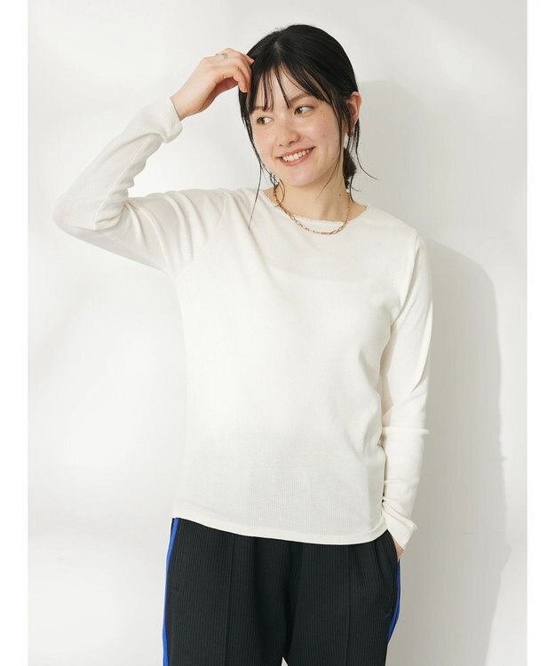 CRAFT STANDARD BOUTIQUE フリルテープリブカットプルオーバー Off White