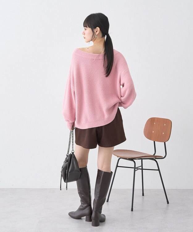 earth music&ecology バックレースアップショートパンツ Brown