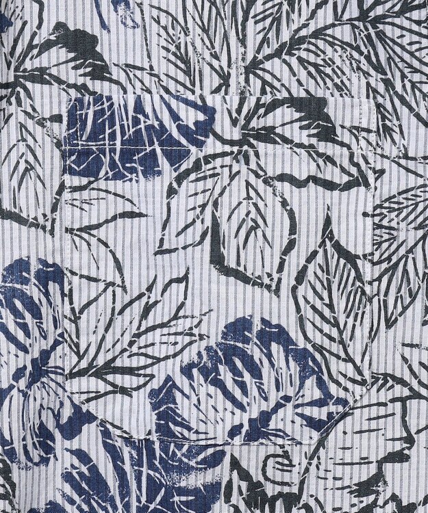 JOSEPH ABBOUD 【サスティナブルな麻混】コットンリヨセルリネンリーフプリント 半袖シャツ ネイビー系6