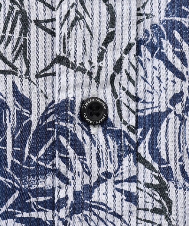 JOSEPH ABBOUD 【サスティナブルな麻混】コットンリヨセルリネンリーフプリント 半袖シャツ ネイビー系6