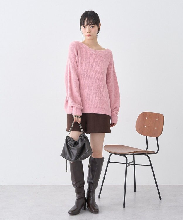 earth music&ecology バックレースアップショートパンツ Brown