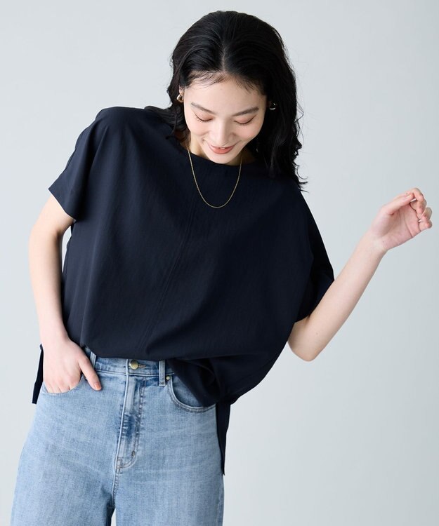 ANY 楽映えドルマンスリーブブラウス（セットアップ着用可） ネイビー