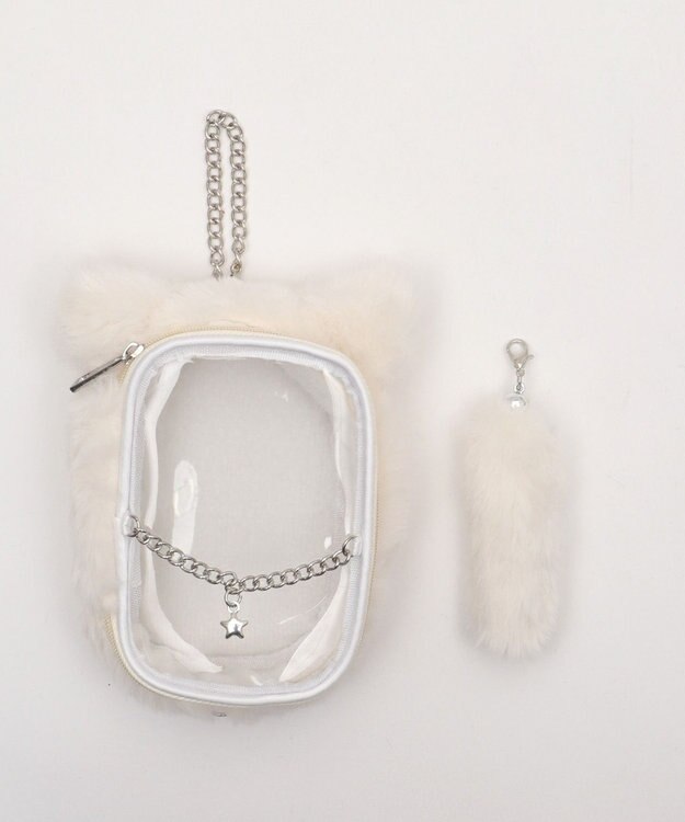 WEGO 【痛バ＆推し活ITEM】なりきりネコぬいポーチ ホワイト