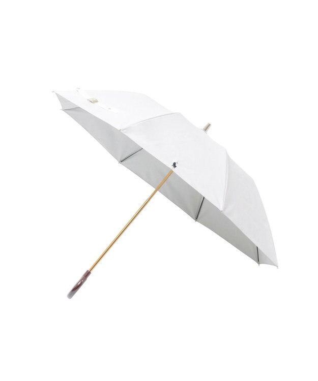 MOONBAT 【日本製】POLO RALPH LAUREN 遮光 晴雨兼用 折りたたみ日傘 ワンポイント 無地ポロ オフホワイト