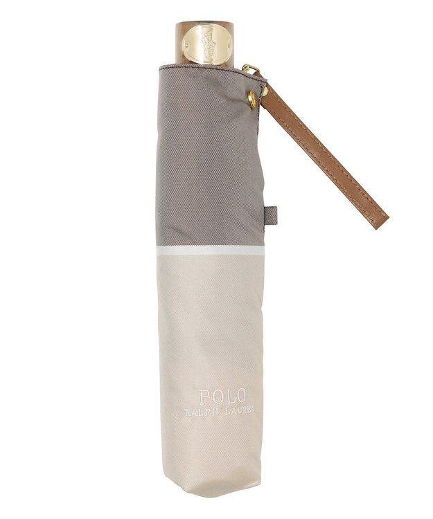 MOONBAT POLO RALPH LAUREN(ポロ ラルフローレン) 折りたたみ傘 ロゴ刺繍 バイカラー ベージュ