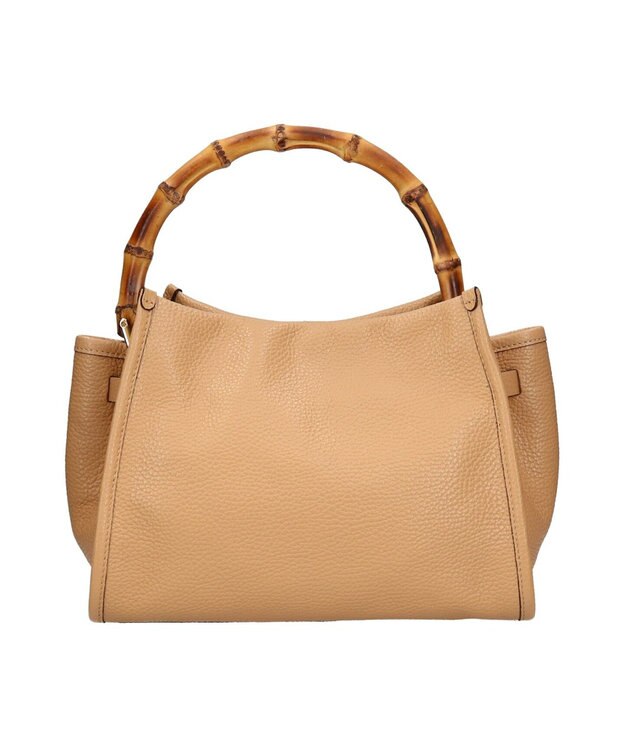 INTER-CHAUSSURES 【LORISTELLA】バンブーハンドルレザーバッグ ベージュ