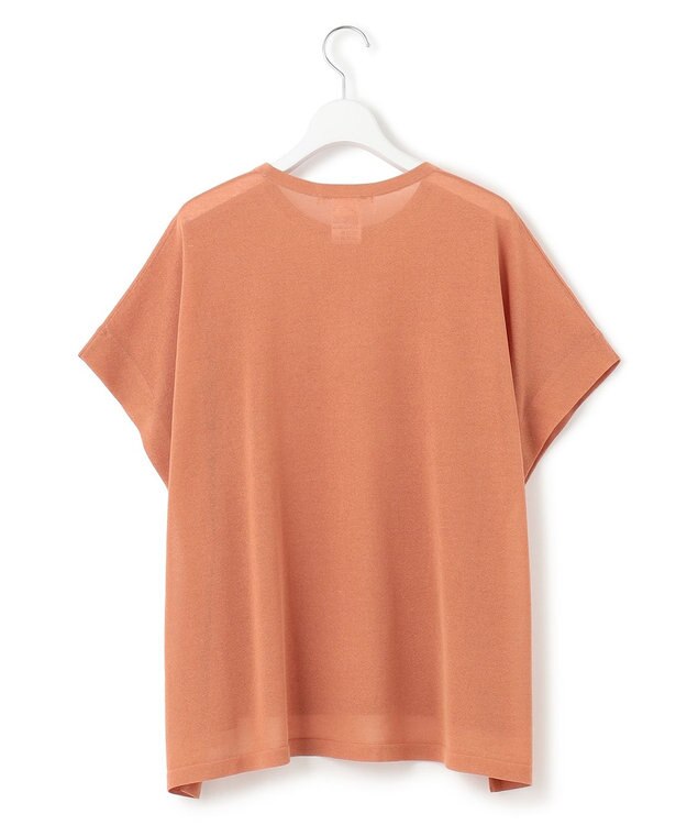 23区 L 【洗える】ライトシアー ハーフスリーブ ニット ライトオレンジ系