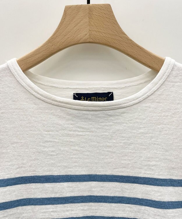 自由区 【洗える】Le minor(ルミノア) ボーダーカットソー サックスブルー系2