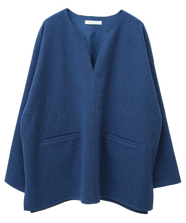 Green Parks 柄圧縮ポンチキーネックプルオーバー Blue