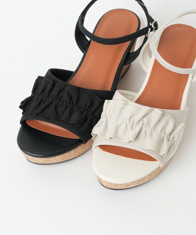 WEGO ウェッジソールフリルサンダル オフホワイト