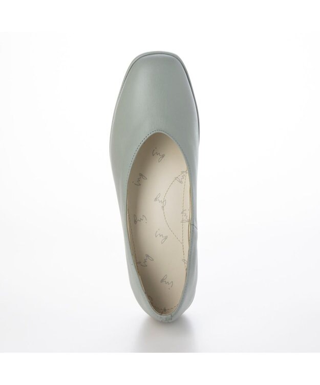 ing <ing>【サスティナブルシリーズ】Vカットフラットパンプス ライトブルー