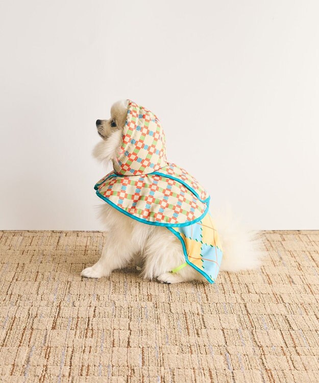 COQ PLAID ARGYLE ドッグポンチョ レインコート ベージュ