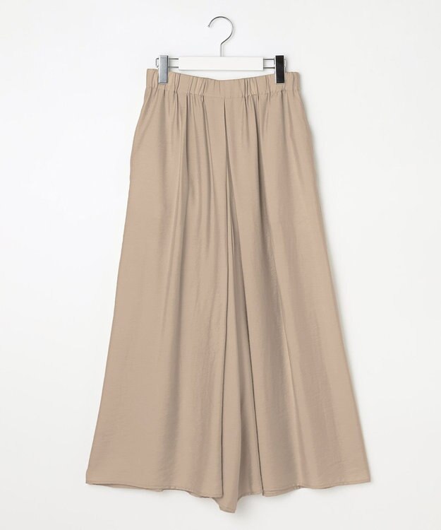 自由区 【セットアップ対応・接触冷感・UVケア・洗える】エアリーツイルキュロット パンツ ベージュ