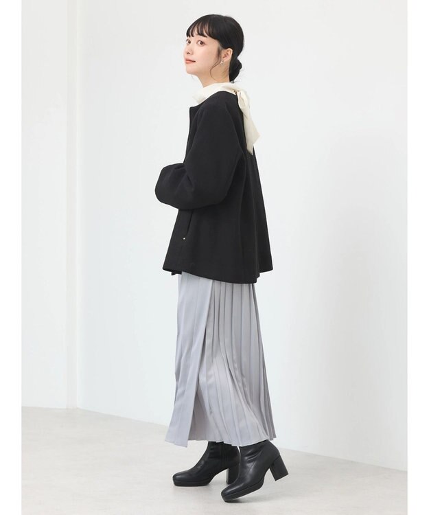 earth music&ecology サテンプリーツスカート Silver