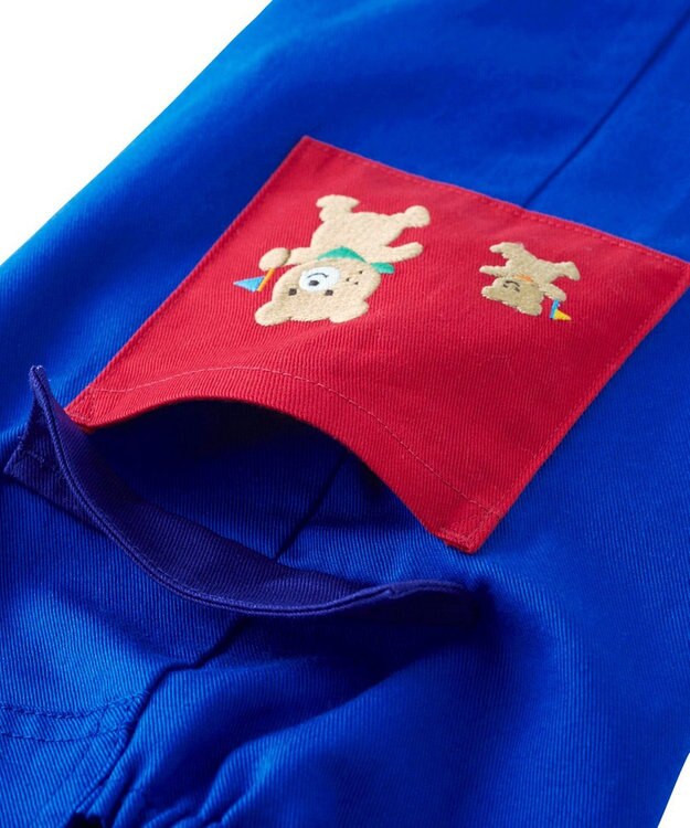 MIKI HOUSE HOT BISCUITS 【70-110cm】カラフルブロック オーバーオール ブルー