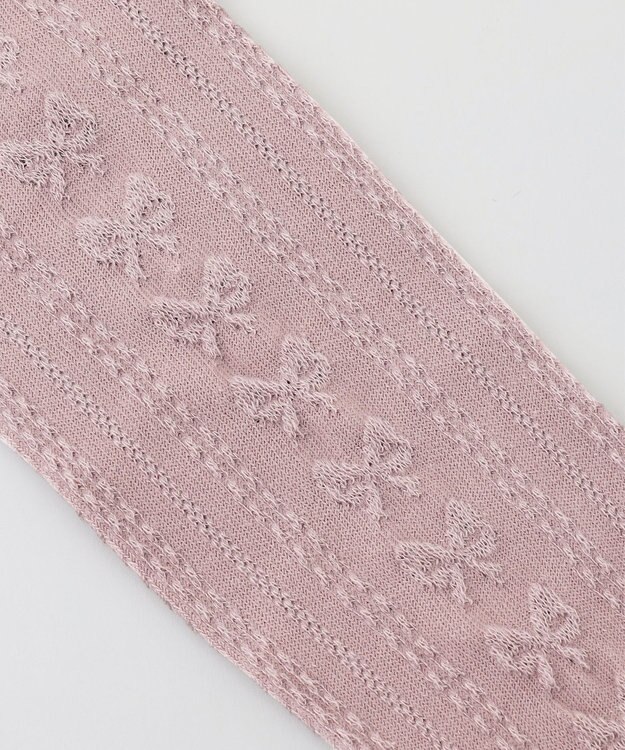 ANY KIDS ジャガードリボン柄タイツ ピンク