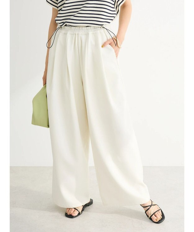 Green Parks ・ＥＬＥＮＣＡＲＥ　ＤＵＥ　ウエストドロストパンツ Off White