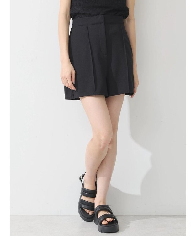 earth music&ecology カットツイルショートパンツ Black