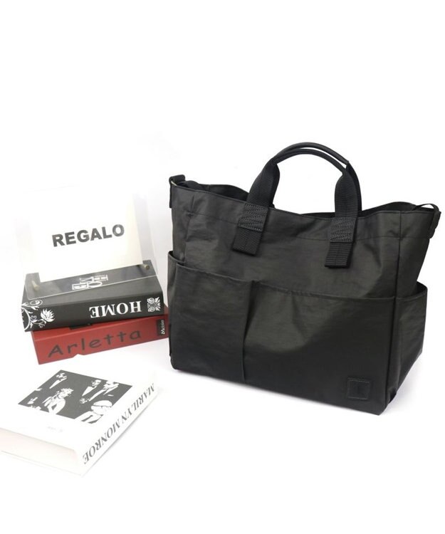 Regalo Felice 【水や汚れを気にせず使える / 大容量】ショルダー付きトート / REGALO BK(ブラック）
