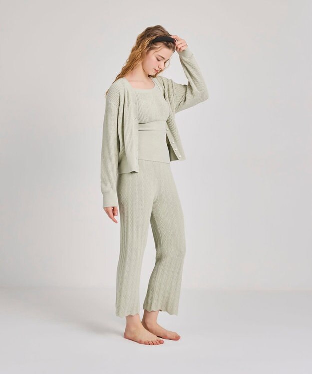 une nana cool とろみ素材がここちよいカーディガン　ｍｏｉ　ｒｏｏｍ（モアルーム） オリーブ