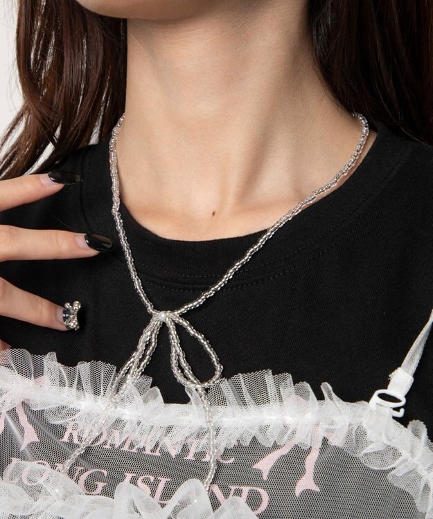 WEGO LビーズBIGリボンネックレス 柄1