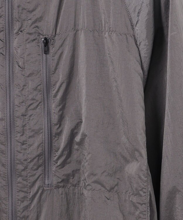JOSEPH ABBOUD MOUNTAIN 【軽量/ECO撥水/ポケッタブル】ヴィンテージナイロンシャンブレーパーカー ライトグレー系