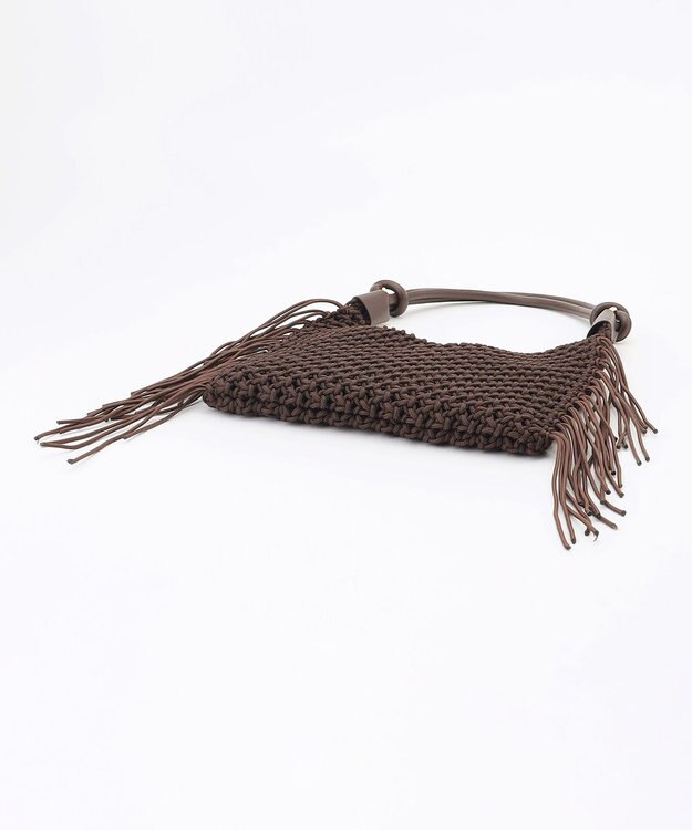 自由区 クロッシェフリンジ バッグ ダークブラウン