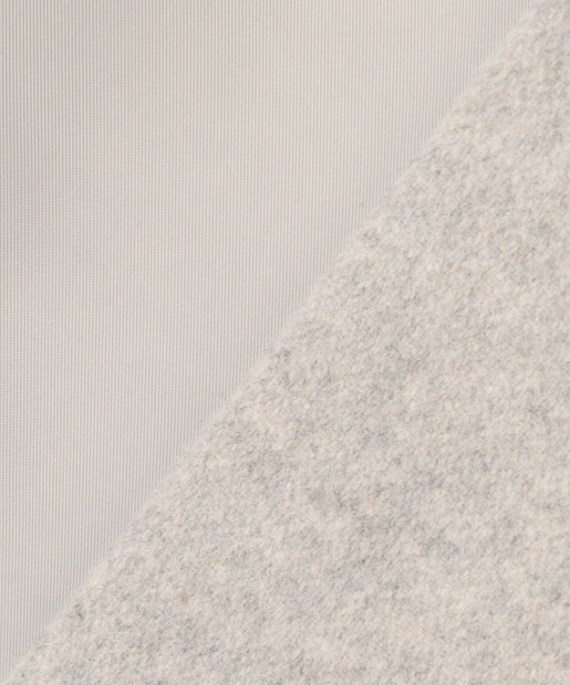 自由区 S シャルムビーバーノーカラーロング コート グレージュ