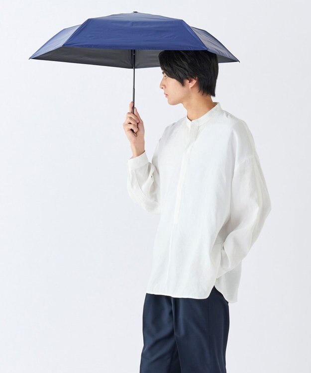 MOONBAT 【遮光100％/超軽量/大きめ】マジで軽い傘 晴雨兼用 折りたたみ日傘 マジカルテックプロテクション 61cm ディープブルー