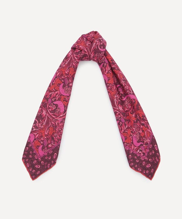 LIBERTY. ゼフィリーヌ 70x70 シルク スカーフ ピンク