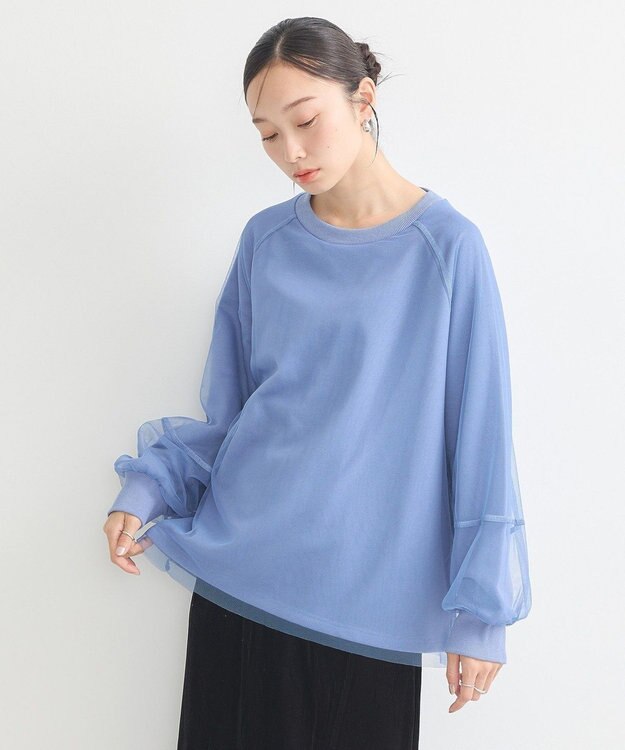 earth music&ecology シアーレイヤードプルオーバー Blue