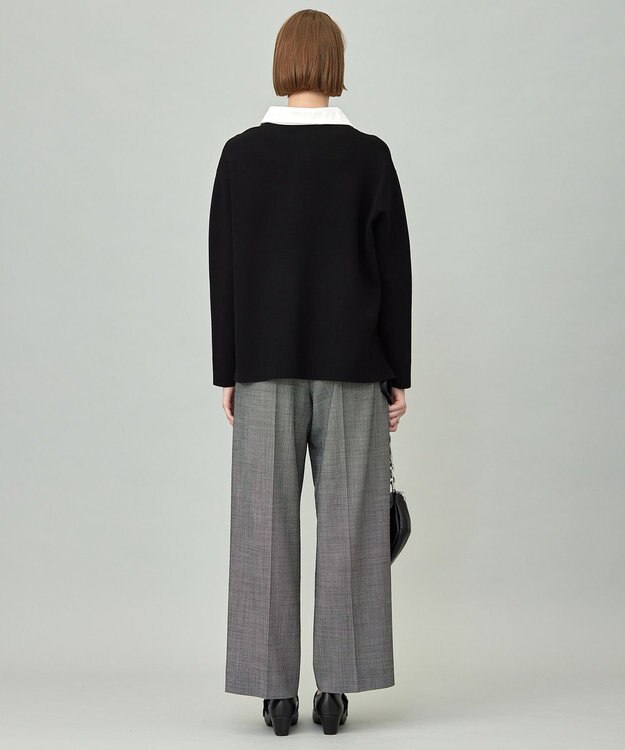 ICB 【洗える】 シンセティックダブルフェイス ラガーニットプルオーバー ブラック系